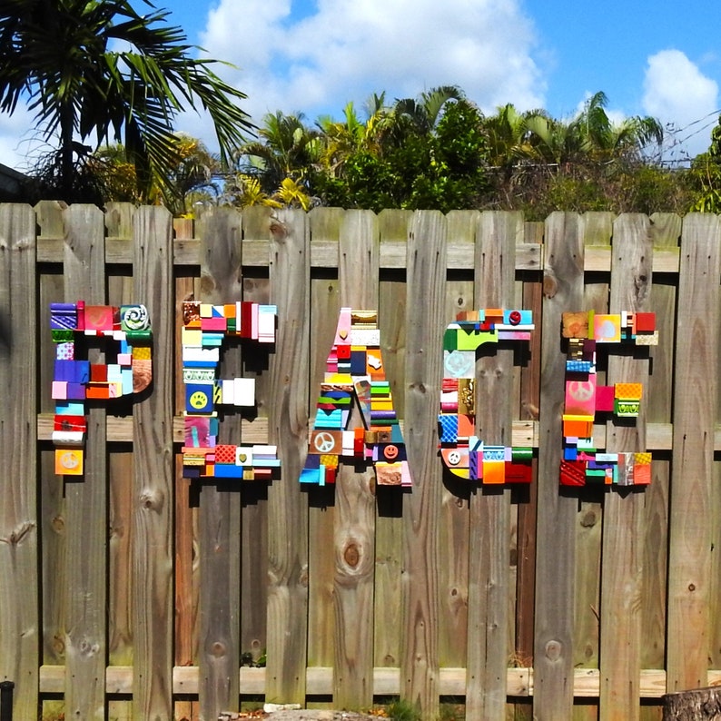 PEACE Wall Sculpture - Assemblage Wall Art - Recycled Wood ...