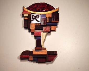 Red Wine Goblet Wall Sculpture - Glass of Merlot - Chianti - Salute - Cheers - Rose - Pinot Noir - 5 O'clock Somewhere - Wine Tasting