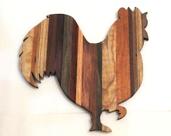 Tabla de cortar grande con forma de gallo - Tabla de cocina de madera maciza hecha a mano - Forma de gallo - Regalo para granjeros - Elección del chef - 100% hecha a mano - Pieza única