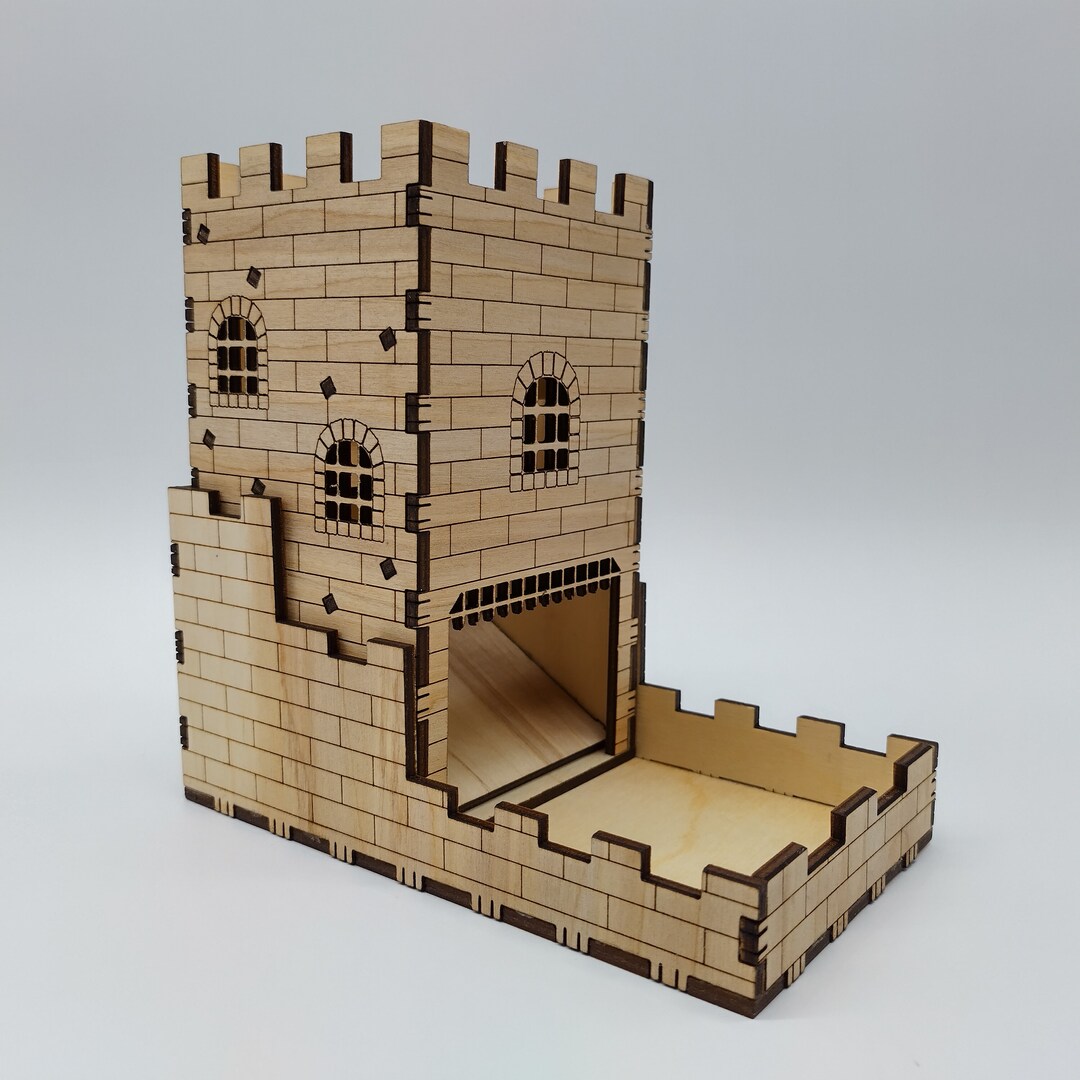 Dice Tower Castle, Dnd Dice Tower, Castle Style Dnd Dice Tower, Wooden