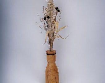 61.24 Handcrafted Wooden Bud Vase - Sustainable Home Decor - Dried Flower Vase