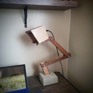 Handmade Adjustable MCM Desk Lamp – Retro Vintage Articulating Lamp - One of a kind Lamp
