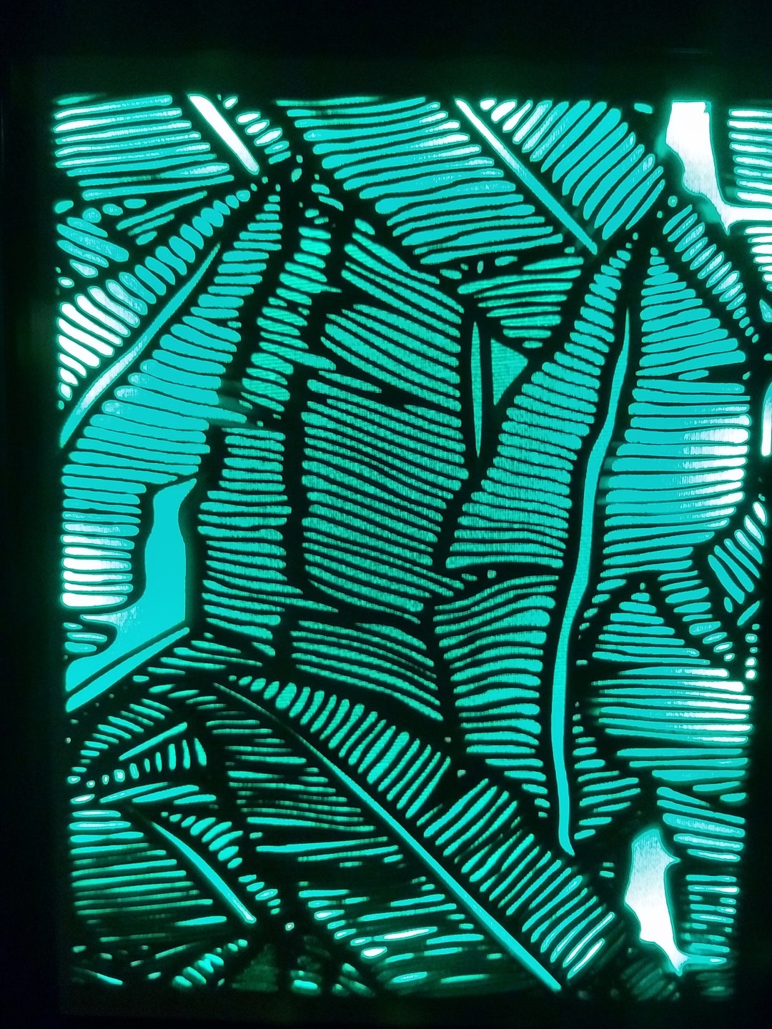 Tropical Foliage Lasercut Light Box Etsy