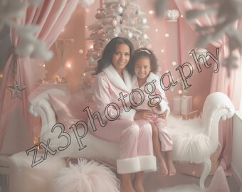 Pink Christmas digital background