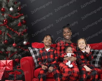 5 Christmas plaid digital backgrounds