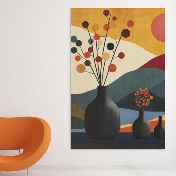 African-Inspired Minimalist Wall Art Vector – Cozy Nature & Hygge Design, HDR Digital Print
