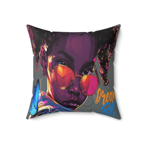 Dream Big Pillow, Spun Polyester, Square ,Inspirational Decor,  Cozy, Decorative, Chic Comfort, Modern Home Style, Positive Vibes,