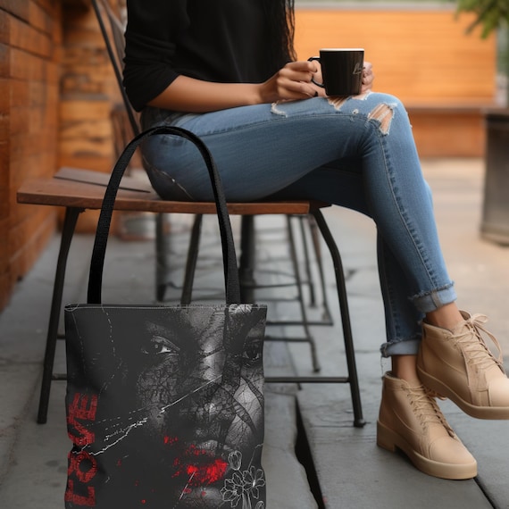 The Reddest Love Bloom AOP Tote Bag - Inspirational & Eco-Friendly Everyday Carry
