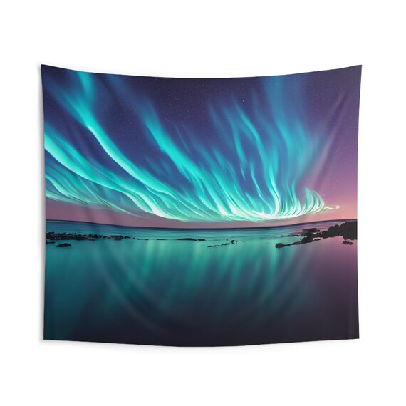 Enchanting Northern lights Inspired,  Aurora borealis,  Celestial , Aesthetic tapestry,  Night sky wall hanging,  Indoor Wall Tapestries