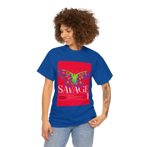 SAVAGE, Summer, Casual, Graphic Design, Trendy , Neutral Unisex Heavy Cotton Tee