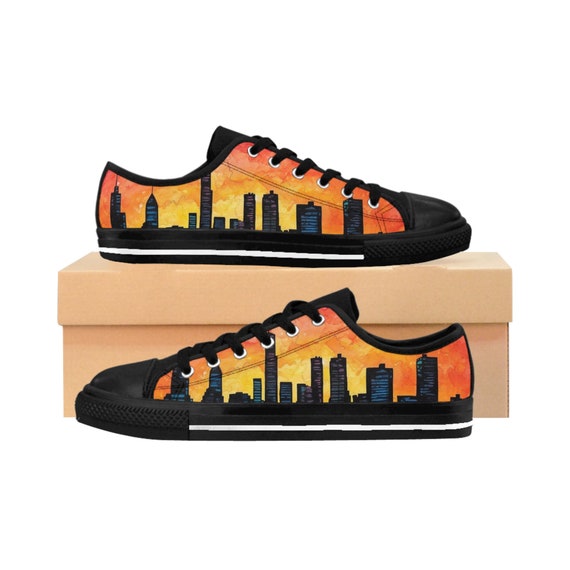Urban Skyscraper, Energy Chic , Trendy Footwear,  Artistic Design City Style,  Dynamic Look, Women's Sneakers