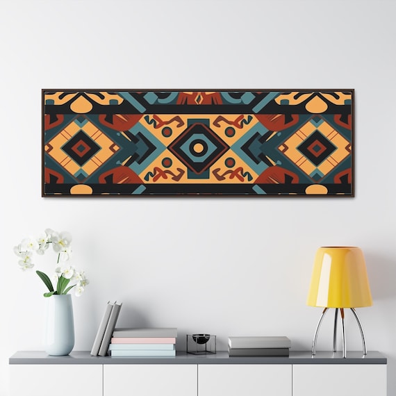 Trendy Unique Kitenge Inspired art pattern, Home Decor, Gallery Canvas Wraps, Horizontal Frame