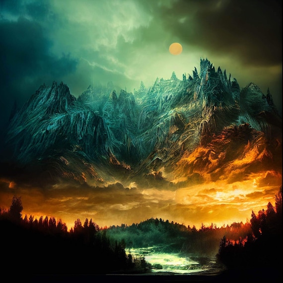 Lake Chiaroscuro, Digital Download, Printable Wall Art, Home Decor