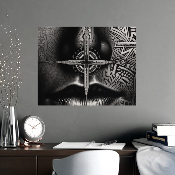 Unique , Unity Between Humanity/Faith, Matte, Crisp Detail, Spiritual Home Décor, Multiple Sizes, Indoor Use, Horizontal Poster