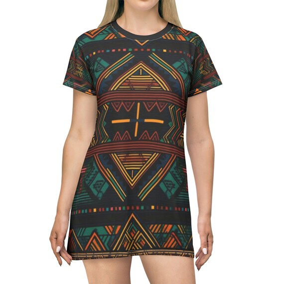 Relaxed Fit , Street Style Oversized, Vacation Ready , Lightweight Summer T-Shirt ,  Stylish Oversized , Comfy T-shirt Dress (AOP)
