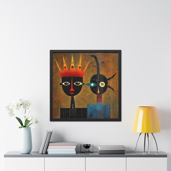 Contemporary Home Decor, Black Girl Surrealism, Limited Edition , Expressive Abstract Constructivism, Framed Posters