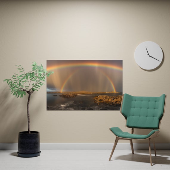 Supernumerary Rainbow Landscape Vertical Poster , Framed Horizontal Print , Matte Finish Poster, Contemporary Decorative Unique Poster