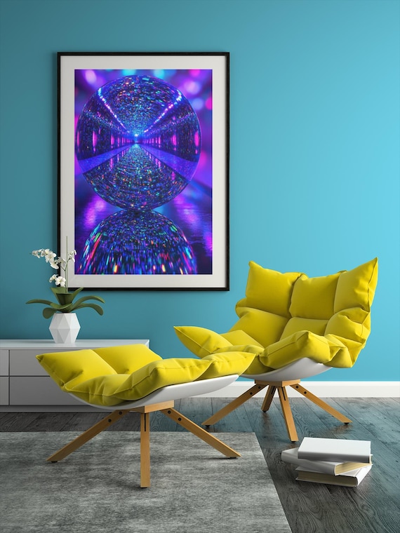 Beautiful Prismatic Mirror 3D Digital Art – Vibrant, Burst Of Color Modern Printable Decor for Dynamic Spaces