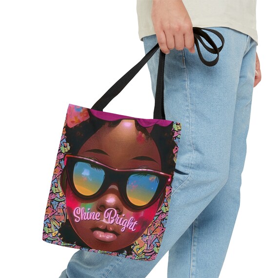 Shine Bright Tote Bag, Throwback ,  Eco-friendly, Reusable,  Handmade,  Personalized, Trendy  Tote Bag (AOP)