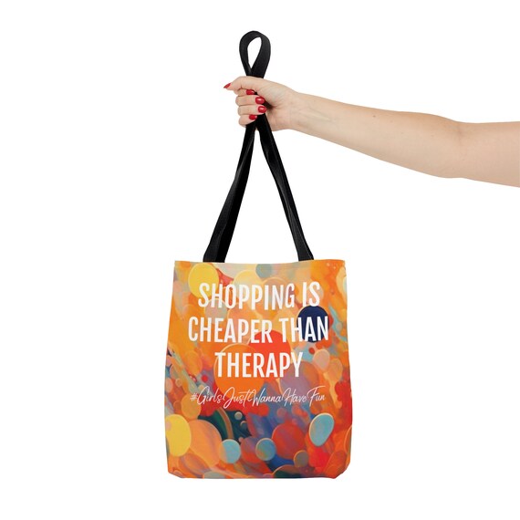 Vibrant, Girls Just Wanna Have Fun Tote Bag, Multicolored , Color Explosion Aesthic, Canvas, High Quality Personalized, Shopping Bag