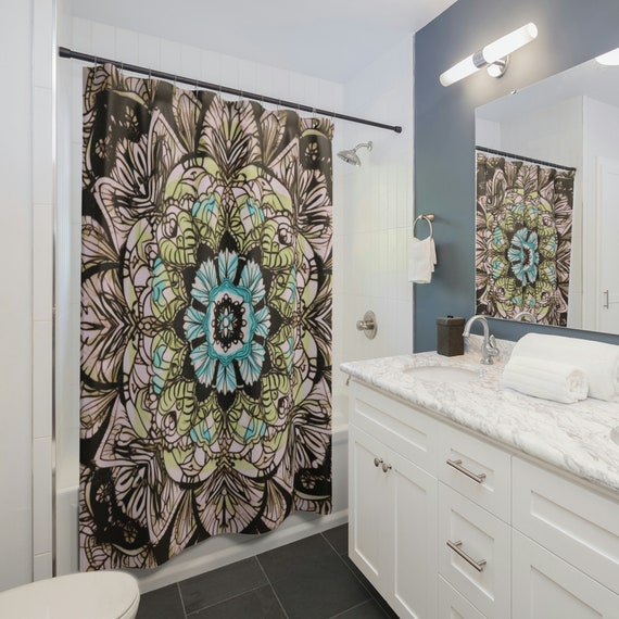 Designer, Luxury , Stylish Modern , Durable Waterproof , Unique Print , Decorative Bathroom,  Shower Curtain