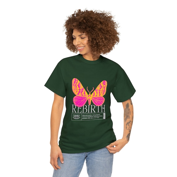 Retro REBIRTH, Trendy, Summer, Casual, Graphic Design, Neutral Heavy Cotton Tee