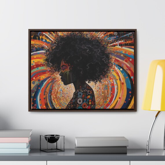 Contemporary, Home Decor, Abstract Black Woman , Limited edition, Vertical Frame Gallery Canvas Wraps, Horizontal Frame