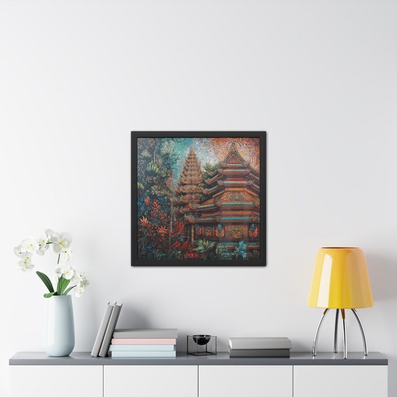 Cultural Art, Island Inspired Decor, Exotic Traditional, Rich Balinese Art Textile , Framed Posters