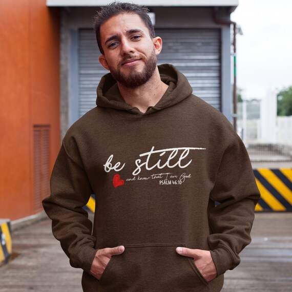 Psalm 46:10 Unisex Heavy Blend™ Hooded Sweatshirt - Be Still & Know, Faith-Inspired Pullover, Gender-Neutral Spiritual Wear