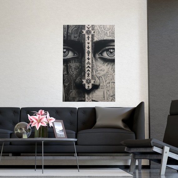 Unique, Coexistence Between Humanity/Faith , Spirituality , Home Décor, Crisp , Multiple Sizes, Harmonious Design , Horizontal Matte Poster