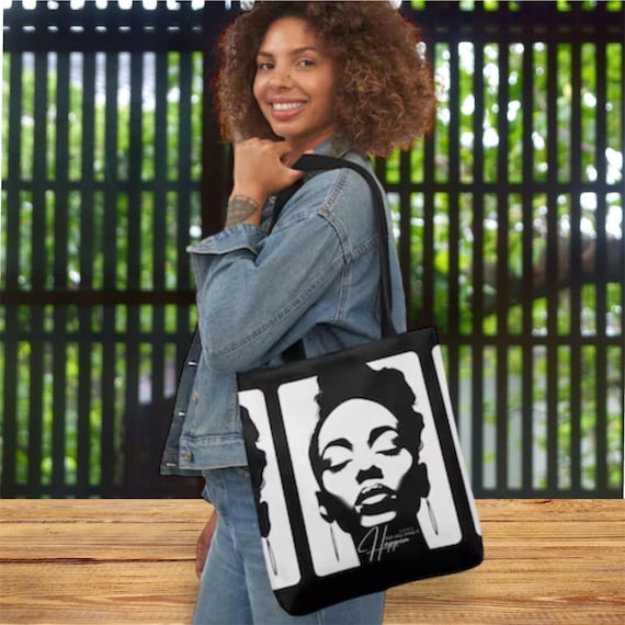 Black and White Make it Happen Tote Bag, Motivational Tote, Carry All, Essentials, School, Unique,  Trendy Tote , Stylish , Fashionable