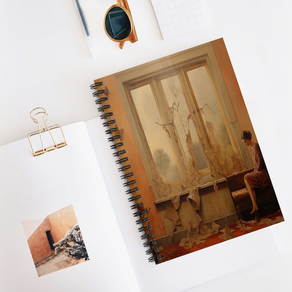 Faux Painters Spiral Notebook, Ruled Line Spiral Journal, Artistic Sketchbook, Creative Writing Journal