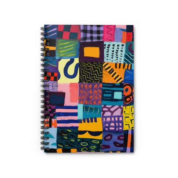Vibrant Weaves Spiral Notebook , Ruled Line Spiral Journal, Artistic Sketchbook , Creative Writing, Inspirational Companion, Gift Idea