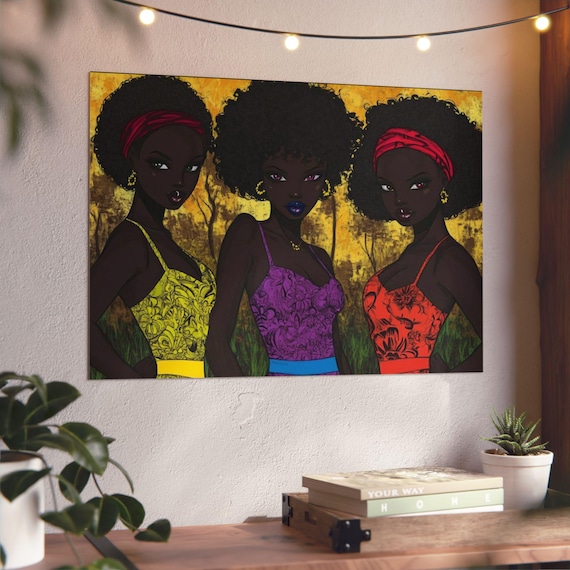 Wall Art, Black Girl Spirit in Technicolor Aluminum Panel - Elevated Essence Decor, High-Quality Artwork for Home or Office, Unique Wall