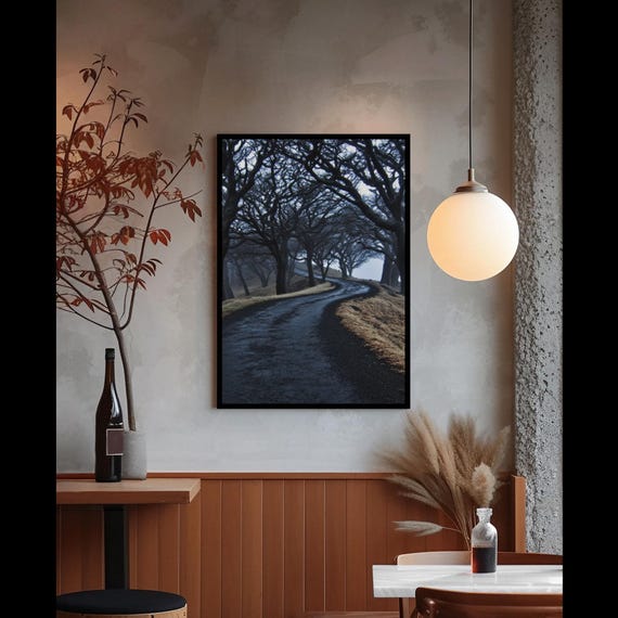 Strollin' – A Dream Scene Art Print, Illuminated Urban/Landscape Walkway, Digital Print