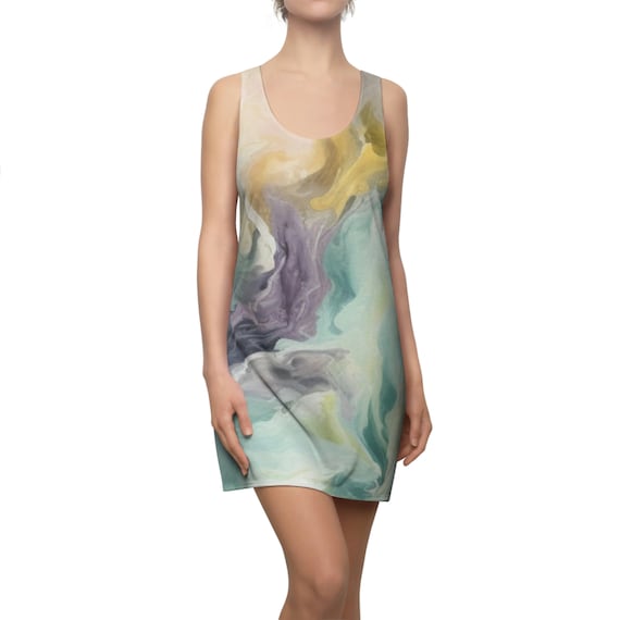 Easy-to-Wear , Flattering Fit  ,   Unique Design, High  Quality,  Artistic , Women's Cut & Sew Racerback Dress (AOP)