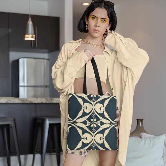 Reusable Grocery bag  , Weaved Pattern Canvas , Versatile , Eco Friendly , Durable Carry All, Stylish Shopper,  Tote Bag (AOP)