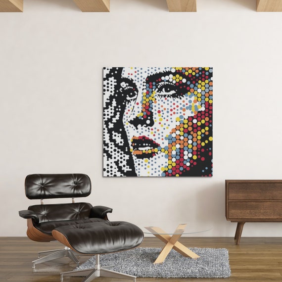 Pointillism and Modern Art Decor , Custom Canvas , High-quality , Professional-grade,  Premium  Gallery Stretched  Wrap