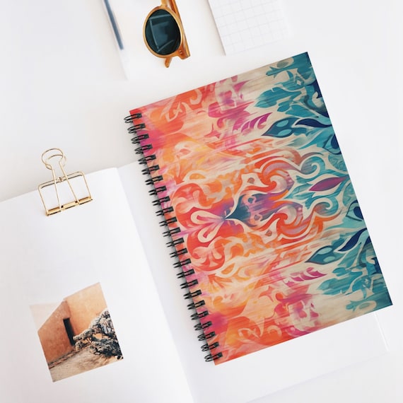 Indian Bagh,  Spiral Notebook,  Ethnic Design,  Handcrafted,  Exquisite Patterns, Spiral Notebook - Ruled Line
