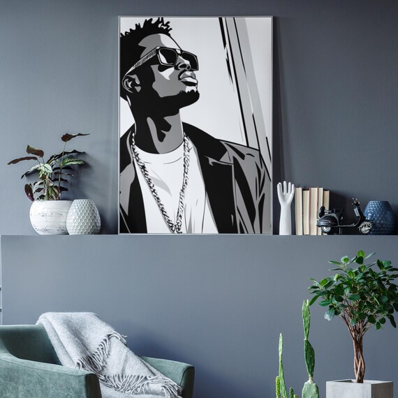 Black With Swagger Illustration – Black Man, Swaggerish,  Bold , Urban, Stylish Digital Art Print for Modern Decor