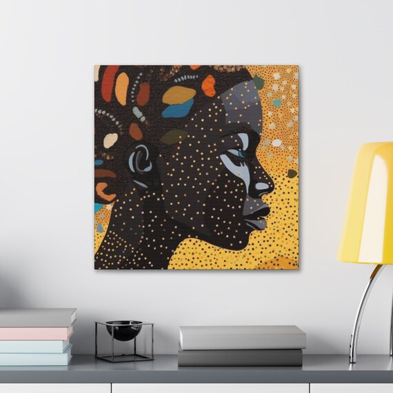 African Soul Inspired Canvas , Vibrant Colors,  Complex Texture, Rich Imagination, Vivid Portrayal, Historical Resonance, Gallery Wraps