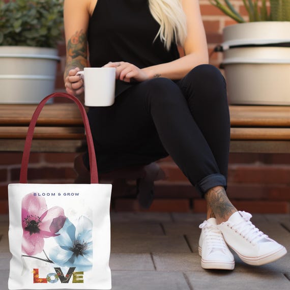 Love Blooms AOP Tote Bag - Stylish & Eco-Friendly Floral Everyday Carry