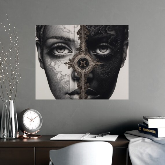 Unique, Intersection Between Humanity/Faith , Spirituality , Home Décor, Crisp , Multiple Sizes, Harmonious Design , Horizontal Matte Poster