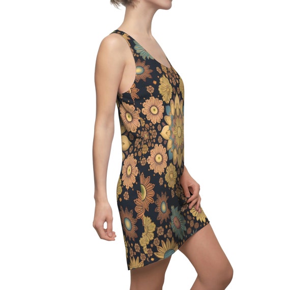 Modern Print , Sophisticated Bodycon,  Trendy,  Stylish Print,  Fashion Forward , Versatile , Women's Cut & Sew Racerback Dress (AOP)