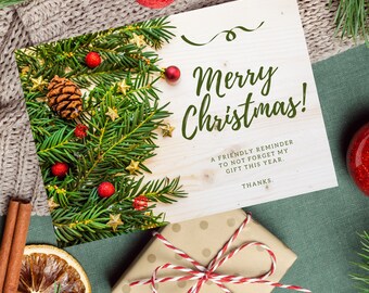 Merry Christmas Greeting Cards for you | Editable Pdf | Christmas card kit | 5 x 7 Christmas card | Thank you card | Display christmas card