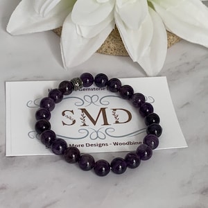 Insomnia and Sleeplessness Bracelet | Deep Sleep | Natural Sleep Aid | Amethyst 8 mm Natural Gemstones