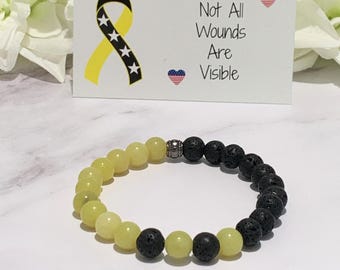 Military PTSD Awareness Support Relief Bracelet | PTSD Recovery | Not All Wounds are Visible