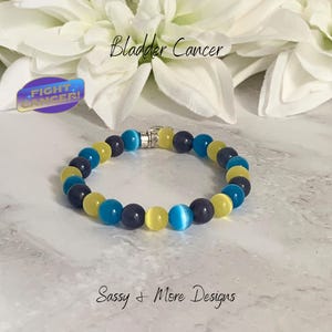 Bladder Cancer Support Awareness Beaded Bracelet | Bladder Cancer Ribbon | Hope Warrior Survivor | You Got This
