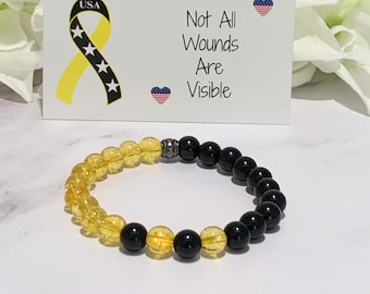 Military PTSD Awareness Support Relief Bracelet | PTSD Recovery | Not All Wounds are Visible