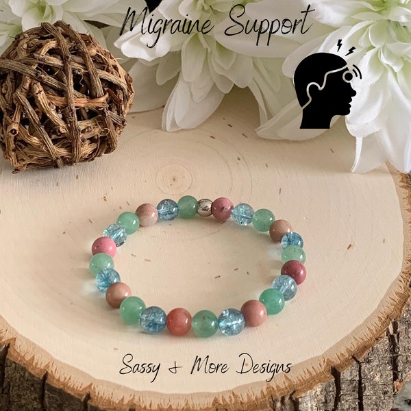 Migraine Relief Crystal Healing Gemstone Bracelet Amelie Hope | UK